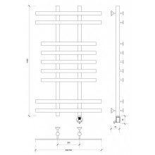 Полотенцесушитель электрический 1070х600 ТЭН правый Secado Понтида 2 4603777457037