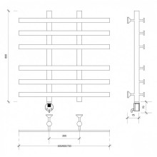 Полотенцесушитель электрический 670х600 ТЭН левый Secado Понтида 4 4603777457228