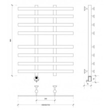 Полотенцесушитель электрический 870х500 ТЭН левый Secado Понтида 4 4603759403533