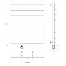 Полотенцесушитель электрический 870х700 ТЭН левый Secado Понтида 4 4603777457280
