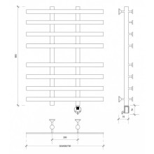 Полотенцесушитель электрический 870х500 ТЭН правый Secado Понтида 4 4603759409375