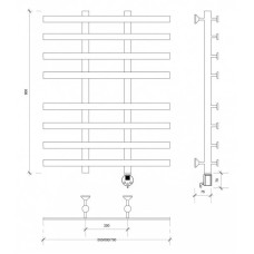 Полотенцесушитель электрический 870х700 ТЭН правый Secado Понтида 4 4603777457297