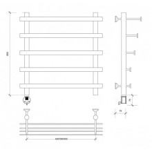 Полотенцесушитель электрический 670х700 ТЭН левый Secado Понтида 7СП 4603777457549