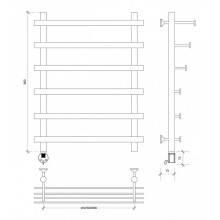Полотенцесушитель электрический 870х500 ТЭН левый Secado Понтида 7СП 4603777457563