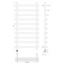Полотенцесушитель электрический 1270х600 ТЭН левый Secado Понтида 7СП 4603759406831