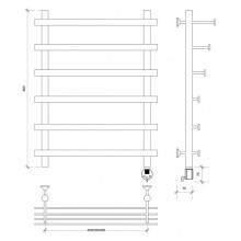 Полотенцесушитель электрический 870х500 ТЭН правый Secado Понтида 7СП 4603777457570