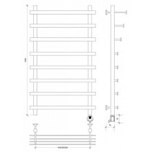 Полотенцесушитель электрический 1070х700 ТЭН правый Secado Понтида 7СП 4603777457631