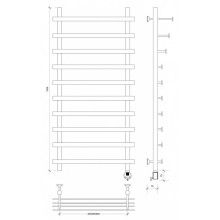 Полотенцесушитель электрический 1270х700 ТЭН правый Secado Понтида 7СП 4603777457679