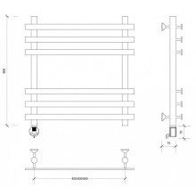 Полотенцесушитель электрический 670х700 ТЭН левый Secado Понтида Плюс 4603777457723