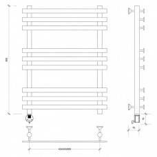 Полотенцесушитель электрический 870х700 ТЭН левый Secado Понтида Плюс 4603777457761