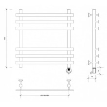 Полотенцесушитель электрический 670х700 ТЭН правый Secado Понтида Плюс 4603777457730
