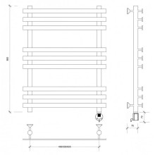 Полотенцесушитель электрический 870х700 ТЭН правый Secado Понтида Плюс 4603777457778
