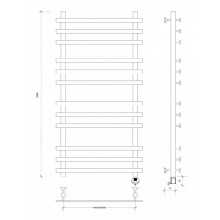 Полотенцесушитель электрический 1070х600 ТЭН правый Secado Понтида Плюс 4603759409511