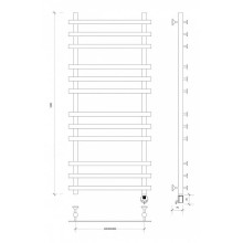 Полотенцесушитель электрический 1270х600 ТЭН правый Secado Понтида Плюс 4603759409528