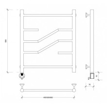 Полотенцесушитель электрический 670х432 ТЭН левый Secado Риволи 4603777457860