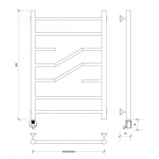 Полотенцесушитель электрический 870х432 ТЭН левый Secado Риволи 4603777457921