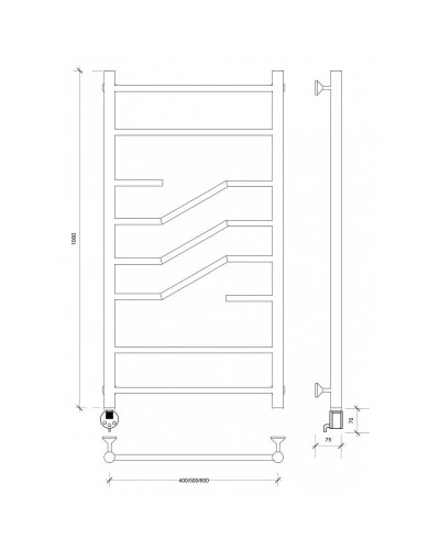 Полотенцесушитель электрический 1070х532 ТЭН левый Secado Риволи 4603777458003