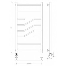 Полотенцесушитель электрический 1070х632 ТЭН левый Secado Риволи 4603777458027