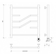 Полотенцесушитель электрический 670х532 ТЭН правый Secado Риволи 4603777457891
