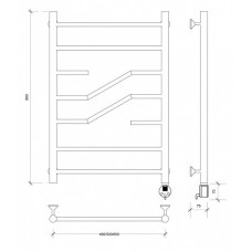 Полотенцесушитель электрический 870х532 ТЭН правый Secado Риволи 4603777457952