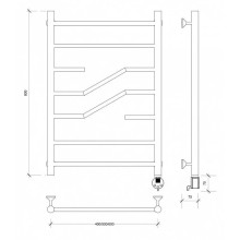 Полотенцесушитель электрический 870х432 ТЭН правый Secado Риволи 4603777457938