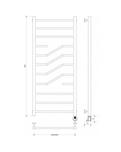 Полотенцесушитель электрический 1270х632 ТЭН правый Secado Риволи 4603777458096