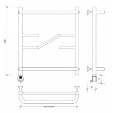 Полотенцесушитель электрический 670х432 ТЭН левый Secado Риволи СП 4603777458102