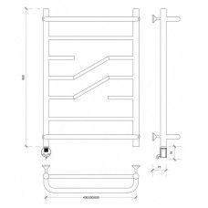 Полотенцесушитель электрический 870х632 ТЭН левый Secado Риволи СП 4603777458201