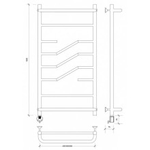 Полотенцесушитель электрический 1070х432 ТЭН левый Secado Риволи СП 4603777458225
