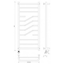 Полотенцесушитель электрический 1270х632 ТЭН левый Secado Риволи СП 4603777458324