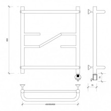Полотенцесушитель электрический 670х432 ТЭН правый Secado Риволи СП 4603777458119