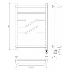 Полотенцесушитель электрический 870х632 ТЭН правый Secado Риволи СП 4603777458218