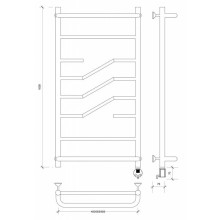 Полотенцесушитель электрический 1070х432 ТЭН правый Secado Риволи СП 4603777458232