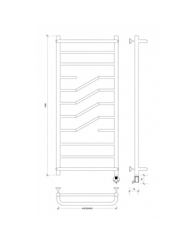 Полотенцесушитель электрический 1270х532 ТЭН правый Secado Риволи СП 4603777458317