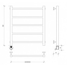 Полотенцесушитель электрический 670х432 ТЭН левый Secado Триада 1 4603777448332