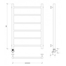 Полотенцесушитель электрический 870х532 ТЭН левый Secado Триада 1 4603759403694