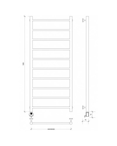 Полотенцесушитель электрический 1270х532 ТЭН левый Secado Триада 1 4603759406916