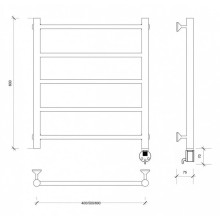 Полотенцесушитель электрический 670х532 ТЭН правый Secado Триада 1 4603759409535