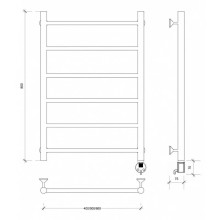 Полотенцесушитель электрический 870х432 ТЭН правый Secado Триада 1 4603777448387