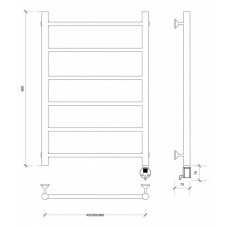 Полотенцесушитель электрический 870х532 ТЭН правый Secado Триада 1 4603759409542