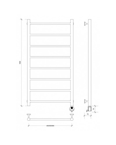 Полотенцесушитель электрический 1070х432 ТЭН правый Secado Триада 1 4603777448424