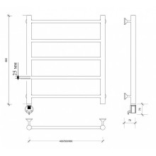 Полотенцесушитель электрический 670х432 ТЭН левый Secado Триада 1 Плюс 4673739247150