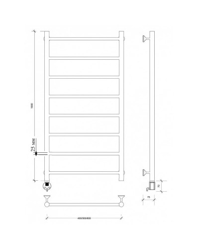 Полотенцесушитель электрический 1070х632 ТЭН левый Secado Триада 1 Плюс 4673739247204