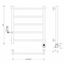 Полотенцесушитель электрический 670х432 ТЭН правый Secado Триада 1 Плюс 4673739247242