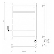 Полотенцесушитель электрический 870х432 ТЭН правый Secado Триада 1 Плюс 4673739247266