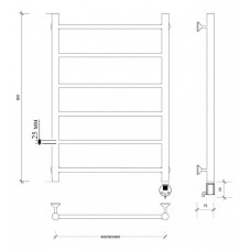 Полотенцесушитель электрический 870х632 ТЭН правый Secado Триада 1 Плюс 4673739247273