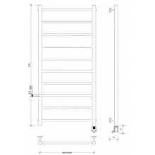 Полотенцесушитель электрический 1270х432 ТЭН правый Secado Триада 1 Плюс 4673739247303
