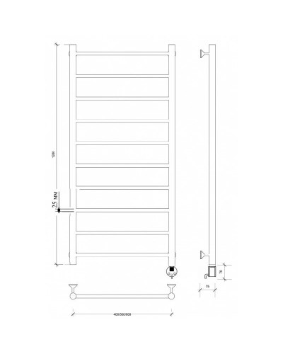 Полотенцесушитель электрический 1270х532 ТЭН правый Secado Триада 1 Плюс 4673739247310