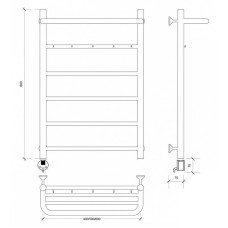Полотенцесушитель электрический 870х632 ТЭН левый Secado Триада 1КСП 4603777448899