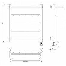 Полотенцесушитель электрический 670х532 ТЭН правый Secado Триада 1КСП 4603759409658